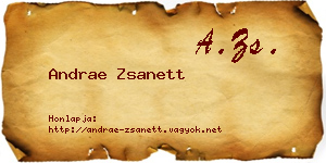 Andrae Zsanett névjegykártya