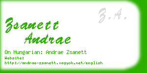 zsanett andrae business card